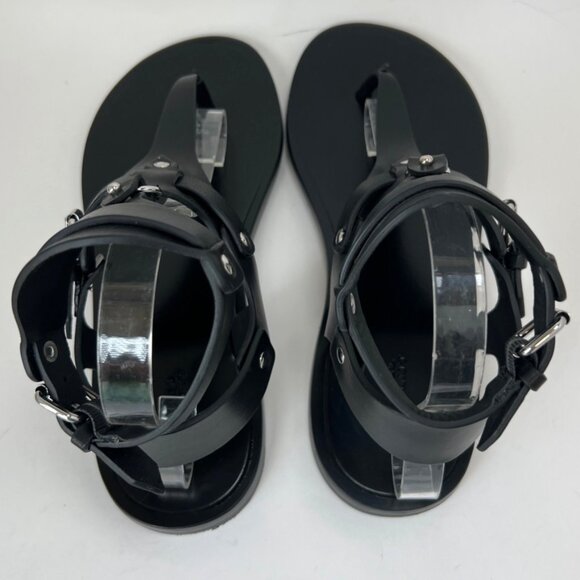Isabel Marant Eveen Black Leather Gladiator Sandals Removable ankle strap Sz 40 - Picture 4 of 15